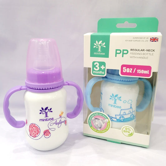 Minitree Baby Feeder bottle With Handle - 150ml / 5oz (Multicolor)