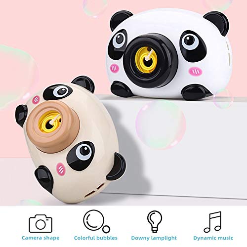 AZi Bubble Camera Machine, Panda Shape Camera with Music and Light, Bubble Blower for Kids
