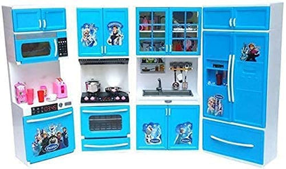 Frozen Barbie Doll with World Dream House Kitchen Set Lights and Beautiful Music Opening Doors Princess for Girls Household Kids Modern Play Battery Operated Cooking Appliances Kids (Multi Color)