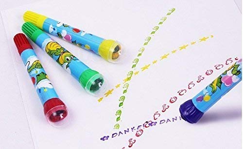 AZi Toys 2 in 1 Roller Stamper and Marker Pen with Water-Based Ink for Scrapbooks (Set of 6 Pens)