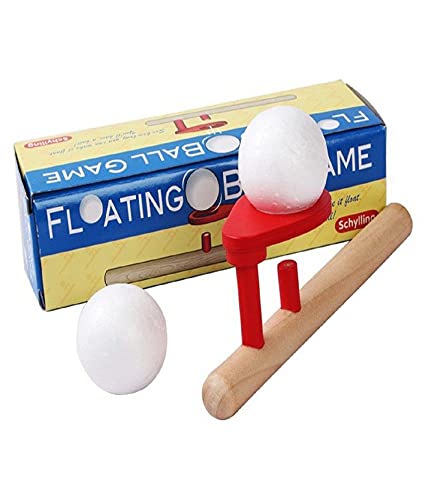 Funrally® Wooden Games Floating Ball Blow Tube & Foam Balls Blow Toys - Multicolor,Pack of 1 Set