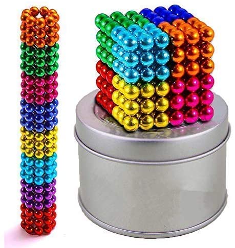 AZi 5MM Magnetic Balls - Magnet Cube Toy -Sculpture Building Magnetic Blocks cube - Stress Relief Gift ( 216 Multi-Colored )  (216 Pieces)