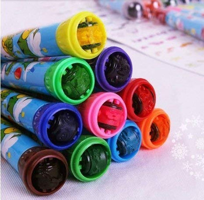AZi Toys 2 in 1 Roller Stamper and Marker Pen with Water-Based Ink for Scrapbooks (Set of 6 Pens)