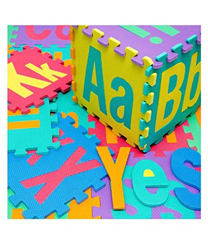 AZi BIG Size Floor Puzzle EVA Mat A to Z Alphabet In Capital And Small Letters With Thick Foam Play Mat for Kids 30 x 30 cm a Tile Size