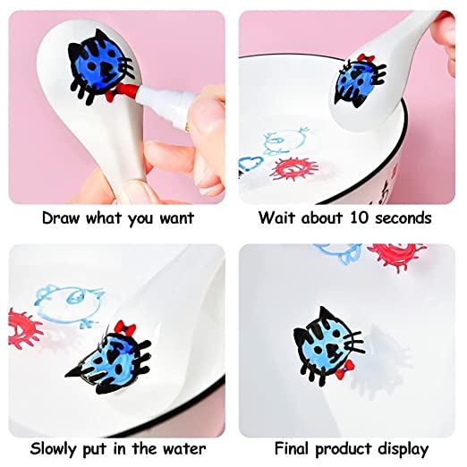 AZi Toys Floating Water Pen 12 Pcs Set  Pen Colorful Marker Pen Magical Water Printing Doodle Floating Pens |Painting Floating Marker Pens |The Drawing Water Kit Set Toys (Multicolor)