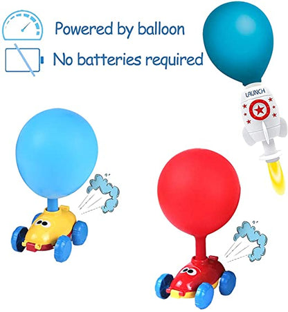 Balloon Powered Cars, Inertial Balloon Car, Creative Inflatable Balloon Pump Racing Car, Scientific Experiment Intelligence Education Preschool Kid's Toys (Yellow Monster)