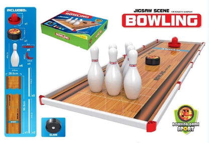 Bowling Toy Set with Field and Sliding Ball Puck