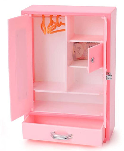 AZI Toys Kids Wardrobe Cupboard Small Size Make in India Product 15.5 cm Height ( Multi color)