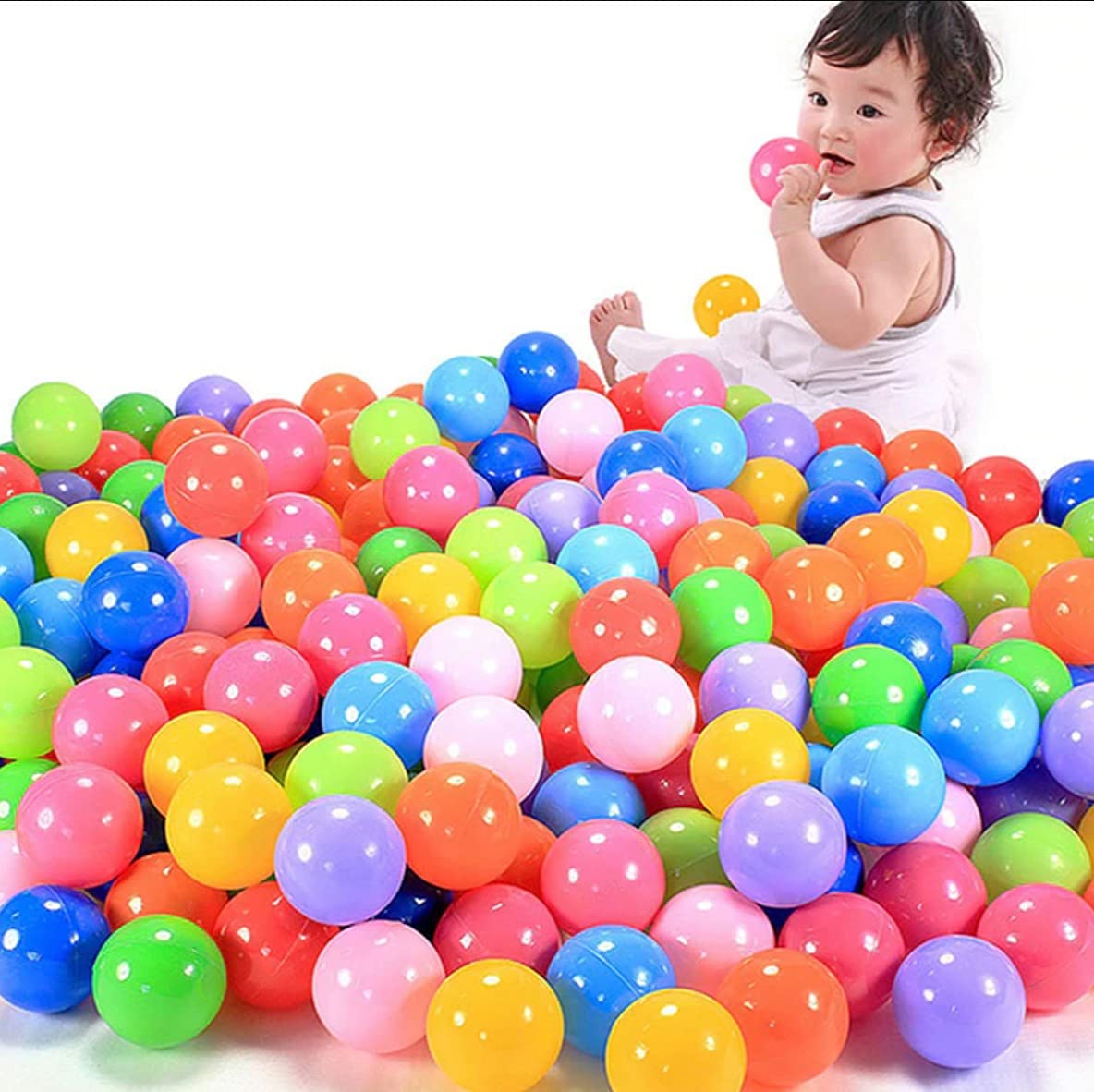 Large Size ABS Plastic Multi-Colored Balls for Ball Pool,Swimming Pool for Kids ( 80 mm 100 Balls)