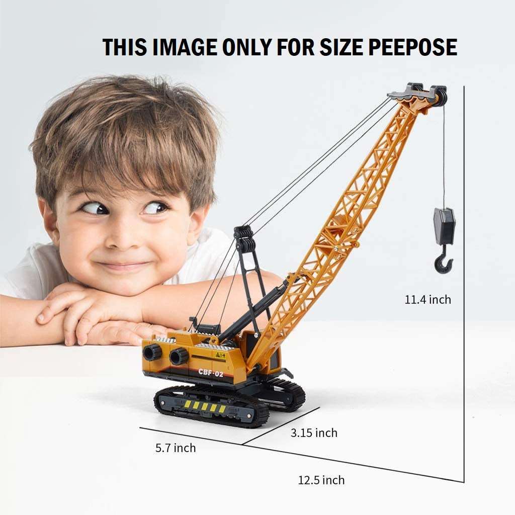 AZI Heavy High Speed Fiction Long Crane Alloy Die-cast Model Toy Excavator Truck Digging Cable Engineering Vehicle Tower Heavy Crane Collection Gift for Kids