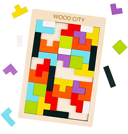 AZI Wooden  Russian Block Jigsaw Puzzle Toy (Multicolor)