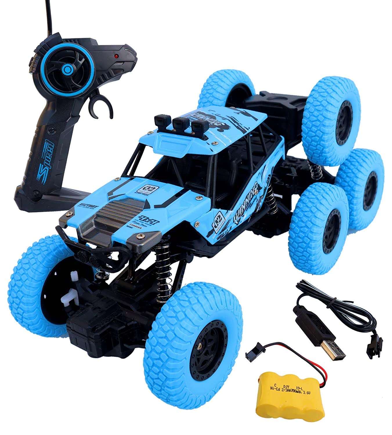 AZi RC (Remote Control) Rock Climber Car 4WD 4 Wheel Drive 8 Wheels Climbing 1:18 Rechargeable Monster Truck Car Off-Road Car Kids Toys Gift