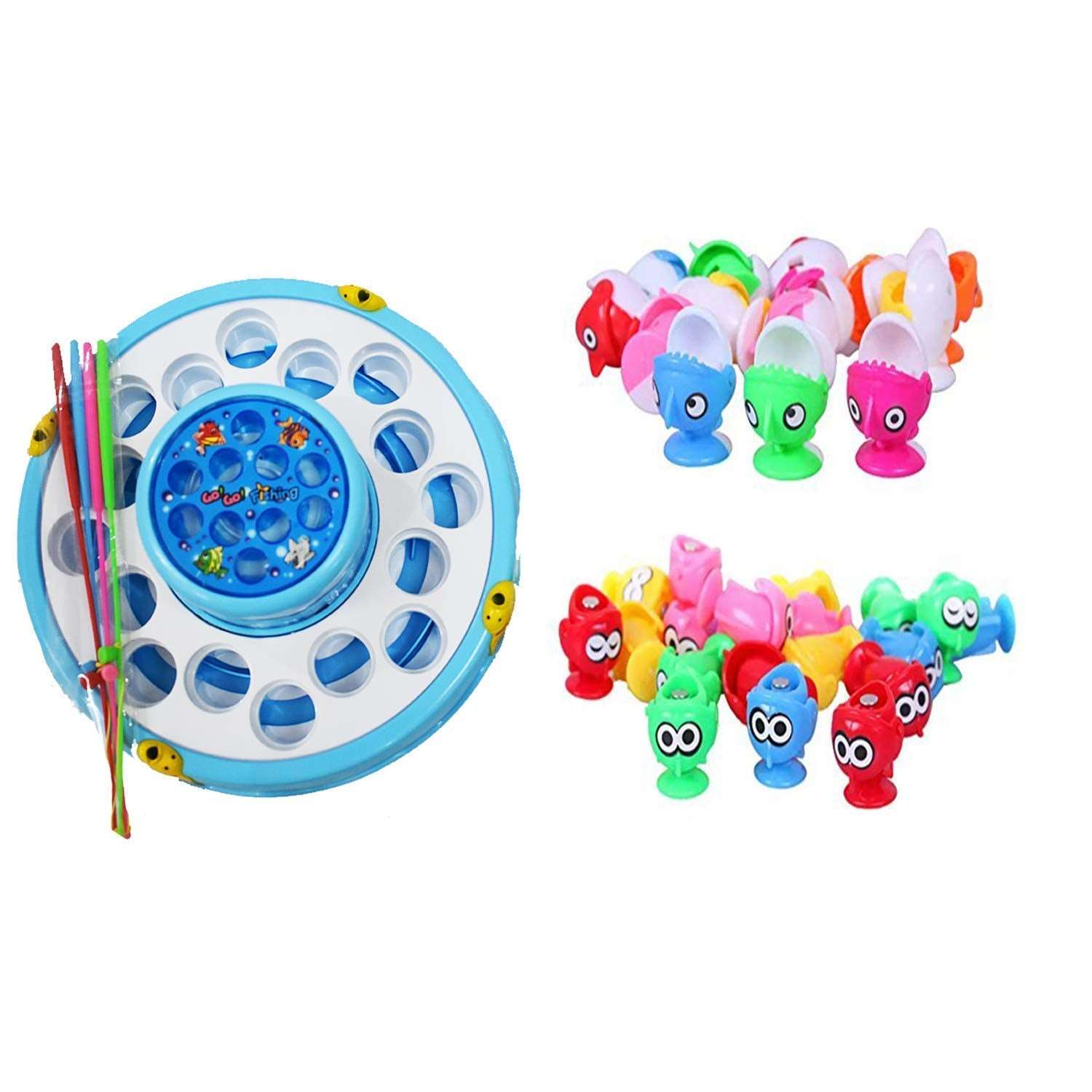 AZi Fish Catching Game Big with 26 Fishes and 4 Pods, Includes Music and Lights (Mix Color)
