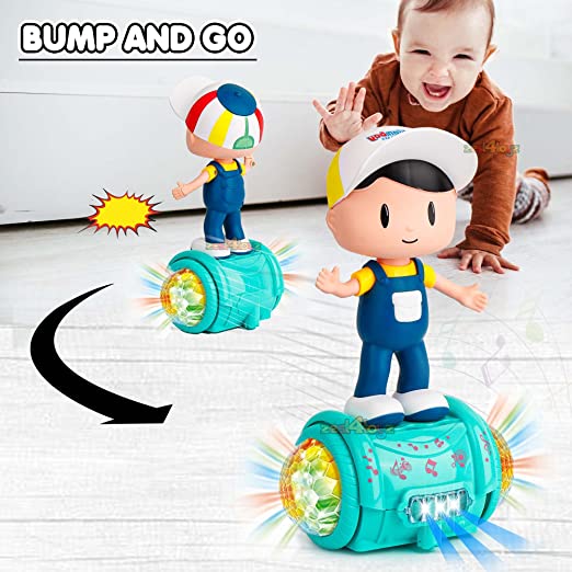 AZi Toys 360 Degree Rotating Musical Dancing Boy Toy with Flashing Lights Action, Activity Play Center Toy for Kid Early Learning Educational Toys Multi Color(Pack of 1)