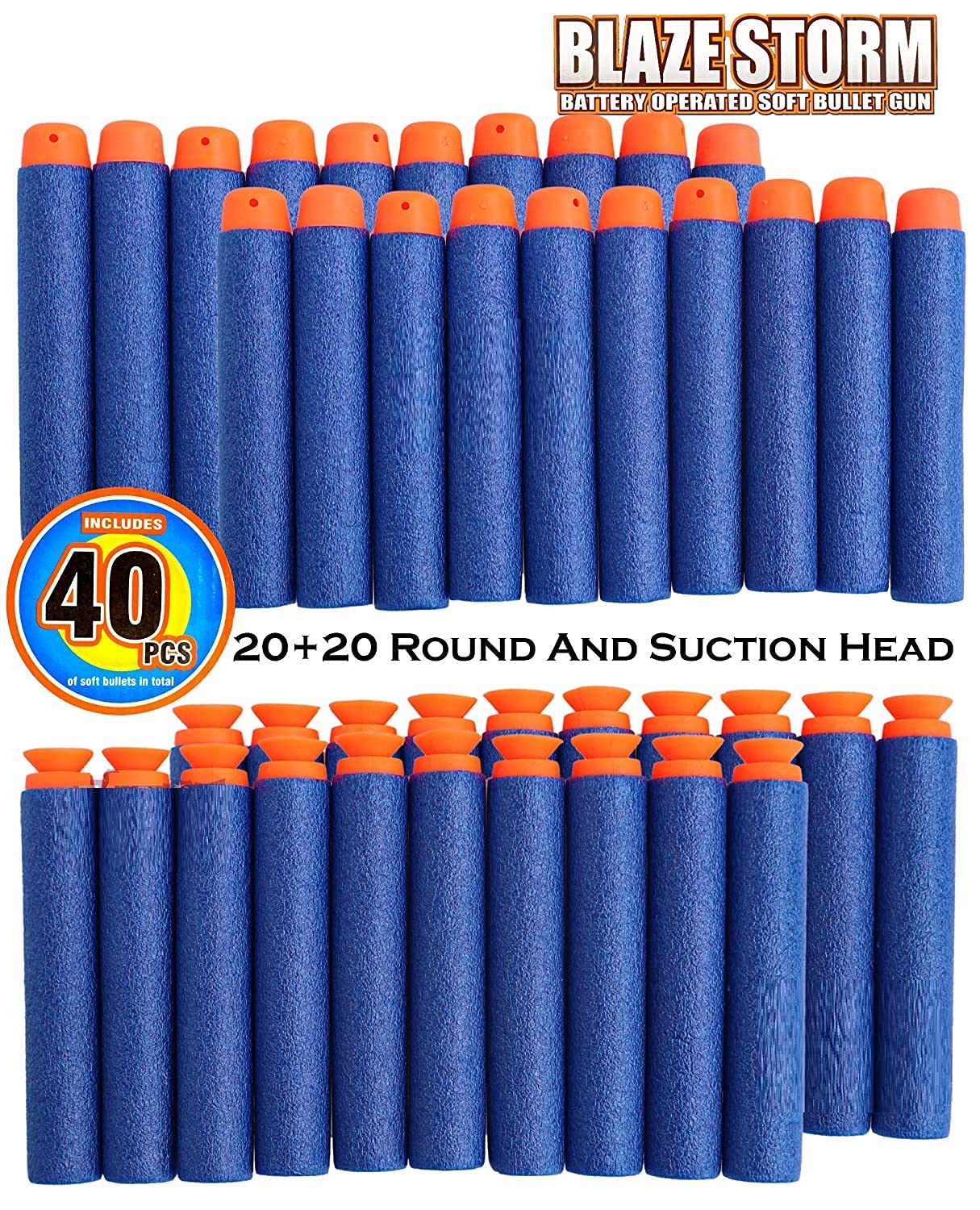 Funrally® Big Size Blaze Storm Battery Operated Soft Bullet Gun Comes with 40 Safe Soft Foam Bullets (Multi-Colour)