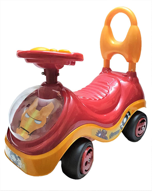 Funrally Ride On Baby Car for Kids/ Avenger Push Rider Scooter with Music for Toddler Boys & Girls (Iron Man)
