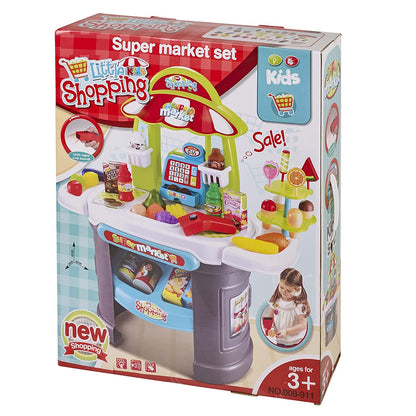 Funrally® Little Kids Shopping Supermarket Kitchen Set for Kids | 61pc Children's Kids Toddler Supermarket Creative Pretend Role Play Toys Set | Multicolor