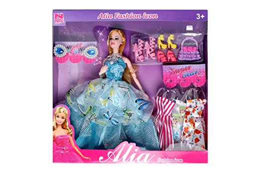 Beautiful Long Hair Single Doll for Kids - Accessories Included,Single Doll (Alia Doll)