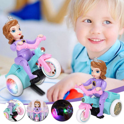 AZI TOYS PRINCESS AND STUNT BOY TRI CYCLE WITH LIGHT AND MUSIC PERFORMING STUNT MULTICOLOR