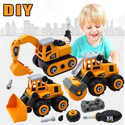 AZi® DIY Assembly Toy Construction Truck Set with Screwdriver, DIY Engineering Screwing Blocks Toy