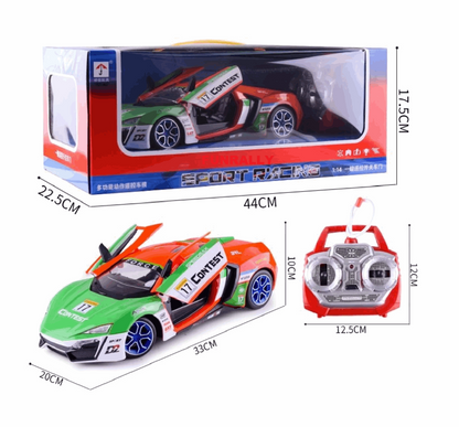 AZi Remote Control Lykan Rechargeable Sports Racing Car with Lights Sound and Door Open Closed Features