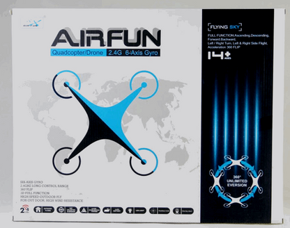 AirFun Quadcopter Toy Drone with 2.4G and 6Axis Gyro For Kids 360 Flip Function