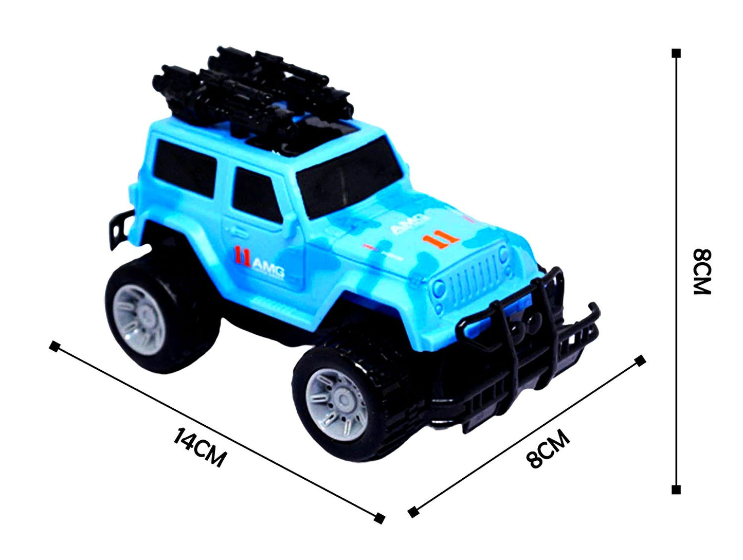 AZi® Pack of 2 Small Size Kids Toy Set for Small Kids | Children | Daily Use Toys | Cross Country Mini Jeep with Music and Sound | Multicolor | Multi Design