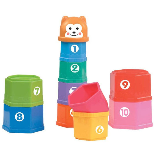 AZi® Baby Favorite Educational Toy Set Piles Cup 10 + 1 Pcs Happy Tower for 6m+