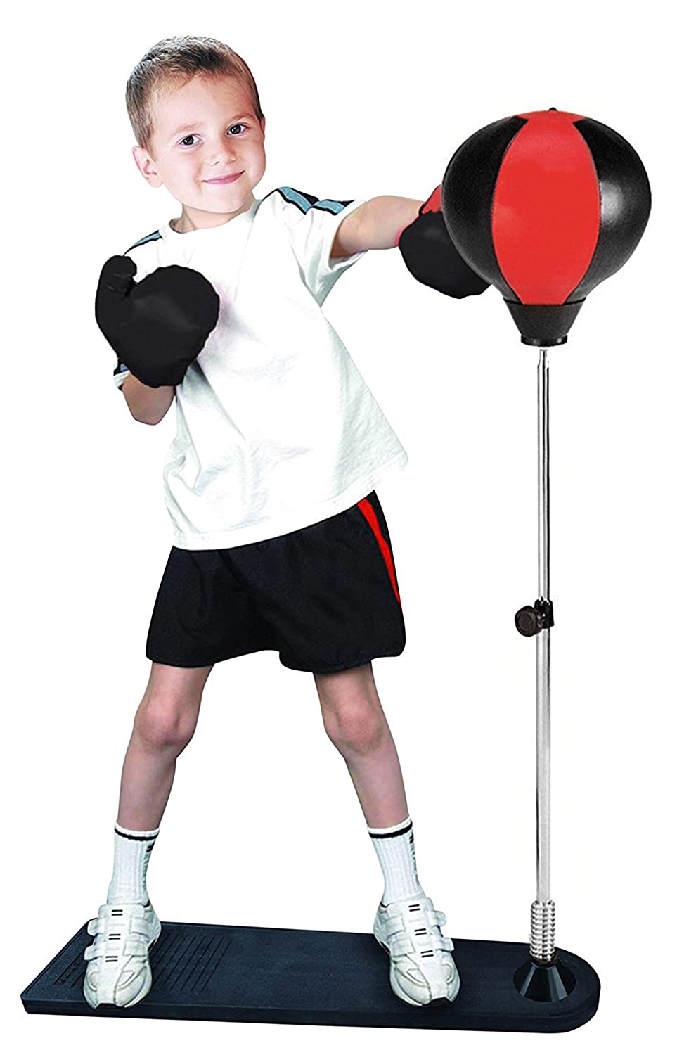 Kids Boxing Set, Height Adjustable Punching Ball Stand, Hand Pump, Boxing Gloves for Children Boys & Girls, Punching Bag Freestanding Set