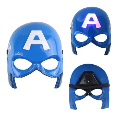 AZi® Kids Captain Amerika Mask Half Helmet Light Up | Avenjers Alliance Captain Amerika LED Mask