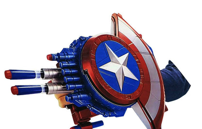 Super Captain Shooting Blaster Reveal Shield with 10 Soft Foam Darts