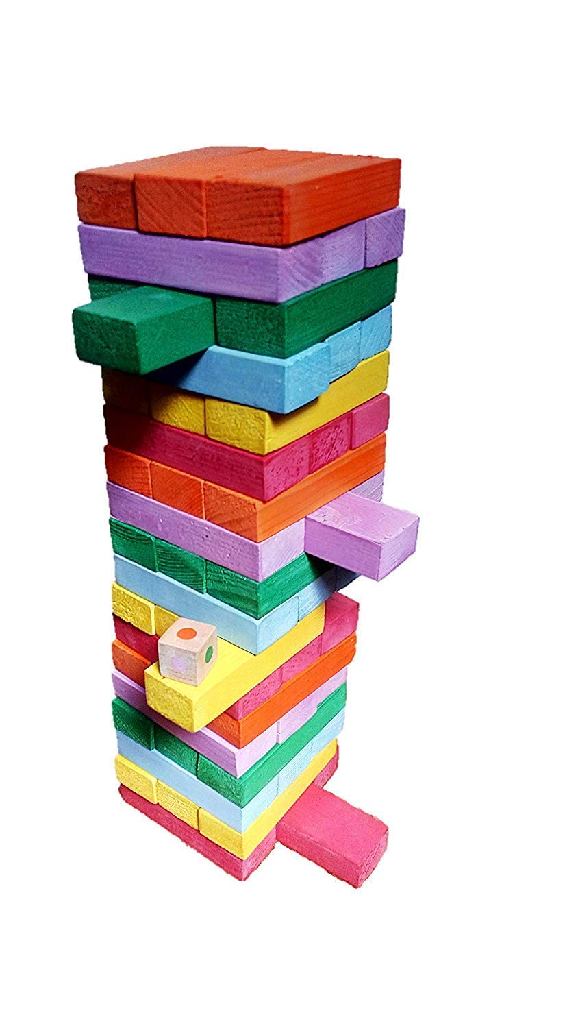 Wooden Block Stacking Game for Kids, Adults| Wooden Tumbling Tower – Multicolor