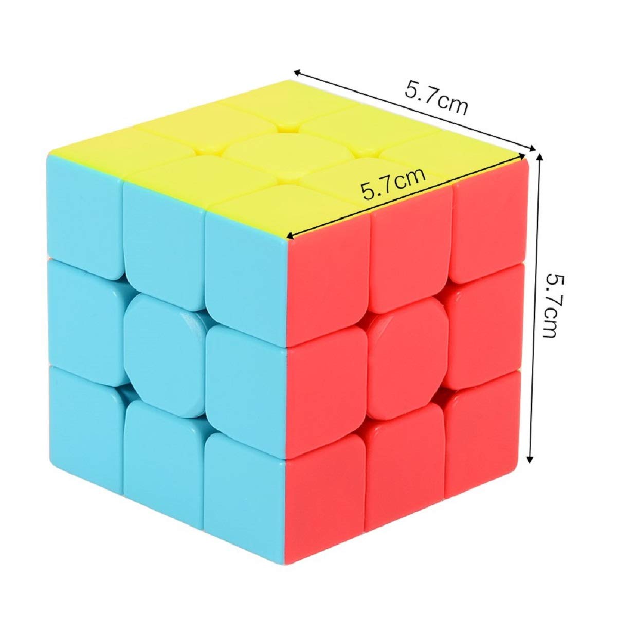 AZi Toys Rubic Cube 3x3x3 High Speed Sticker less Magic Puzzle Cube Toy ,Multi color
