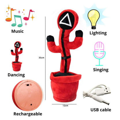 AZi® Electronic Dancing Cactus Toy with Lighting, Singing Cactus Recording and Repeat Your Words, Cactus Mimicking Toy for Kids