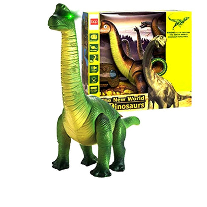 Dino Planet Remote Control RC Walking Dinosaur Toy with Shaking Head, Light Up Eyes and Sounds (Brachiosaurus)