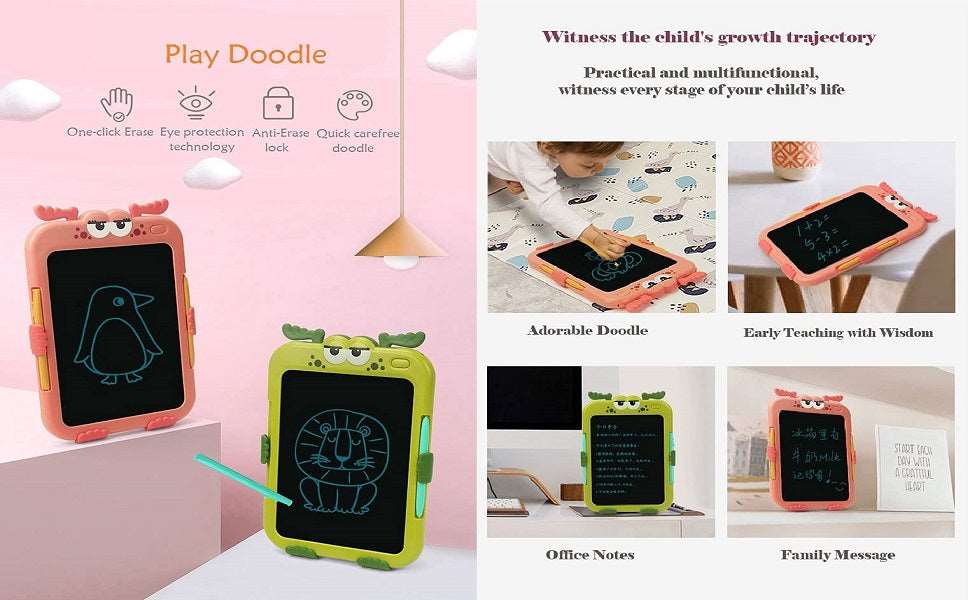 AZi® 8.8 Inch LCD Writing Tablet Portable EWriter Electronic Handwriting Drawing Board Graphics Tablet Portable Doodle Drawing Pad with Stylus Pen for Kids Early Education Gift - Multicolor