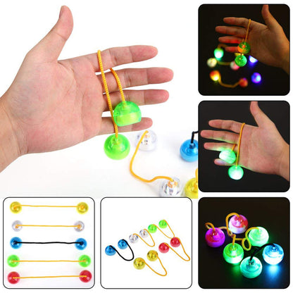 Light Up Finger YOYO Balls Toys Thumb Chucks Bundle Control Roll Anti Stress