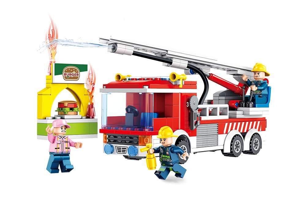 AZi® Fire Fighter Truck for Kids | Children’s Early Learning Toy | Fire Fighter Rescue Truck Toy Building Brick Game | 276 Blocks with Water Spray Function | Multi Color