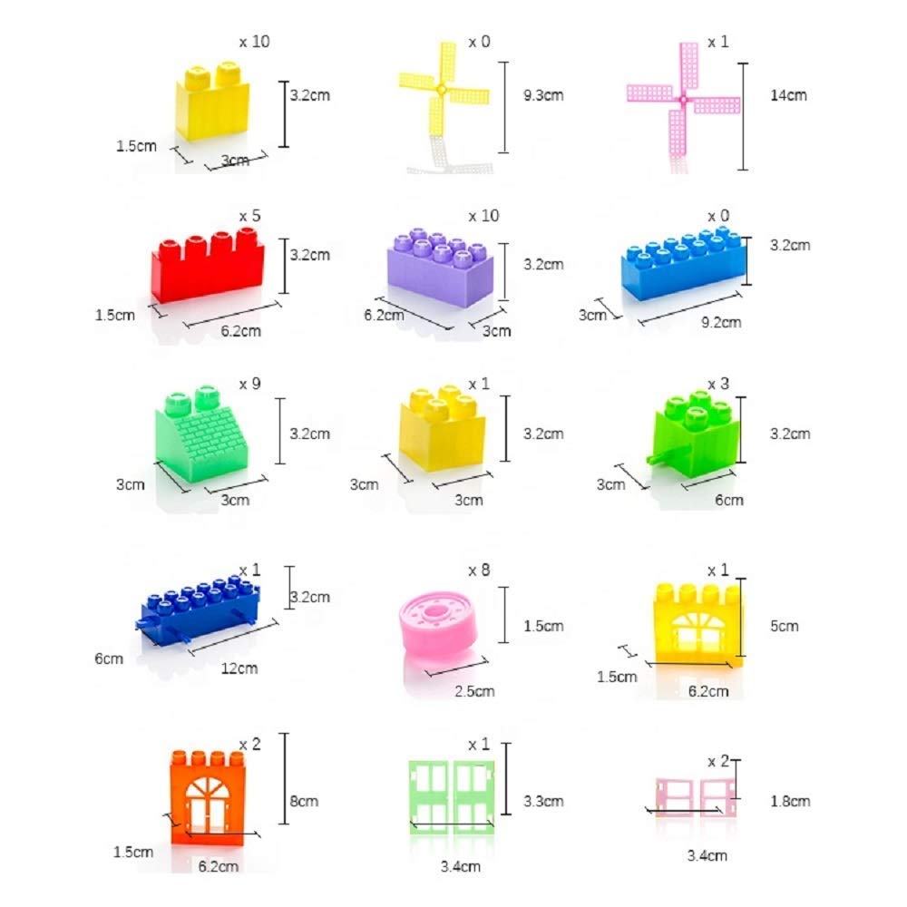 AZi TOYS Happy Blocks Building Learning Blocks for Kids with Cartoon Figures, Bag Packing, Best Gift Toy, Multicolor (Set of 47 Pcs)