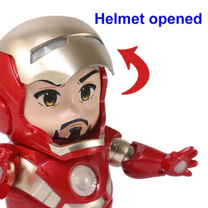 Dancing Superhero Action Figure with Openable Mask , Lights and Music, Interactive Toy for Kids