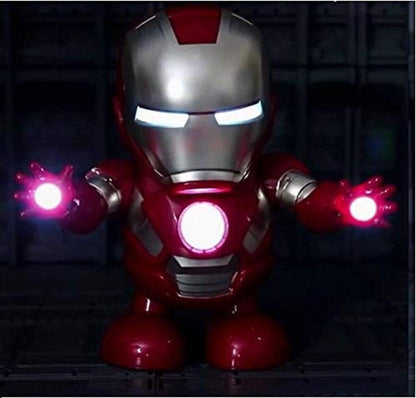 Dancing Superhero Action Figure with Openable Mask , Lights and Music, Interactive Toy for Kids