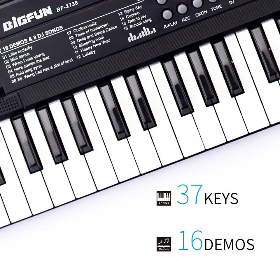 Bigfun 37 Keys Electronic Keyboard Piano Digital Music Key Board with Microphone Children Gift Wonderful Musical Enlightenment
