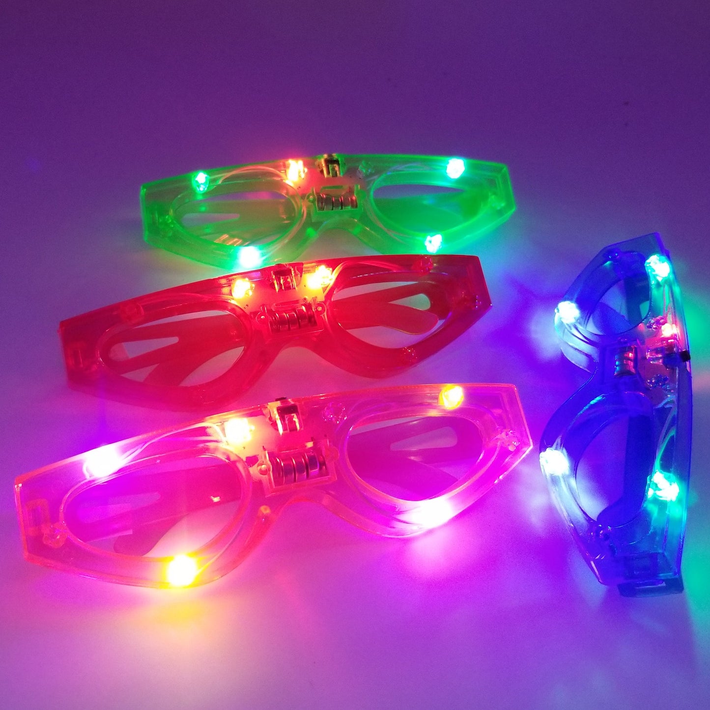 AZi® LED Light Up Sunglasses - Flashing Multi Colored Led Glasses Best Party Favors Light Up Flashing Glasses for Children (Mask) - (Pack of 5)