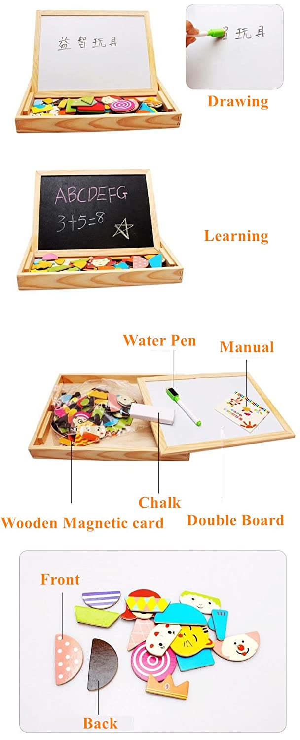 Magnetic Board Games Animal Puzzle Wooden Educational Drawing Board Toys Educational Board Games Board Game