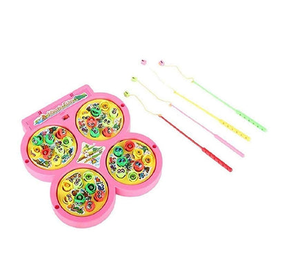 AZi® Fish Catching Game with Sound, Include 32 Pieces Fishes and 4 Fishing Rod, Musical Fishing Games for Kids