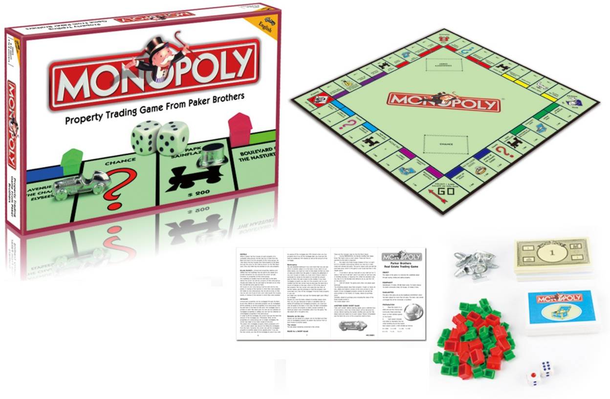 Monopoly Property Trading Board Game Set with Plastic Tokens Board Game.
