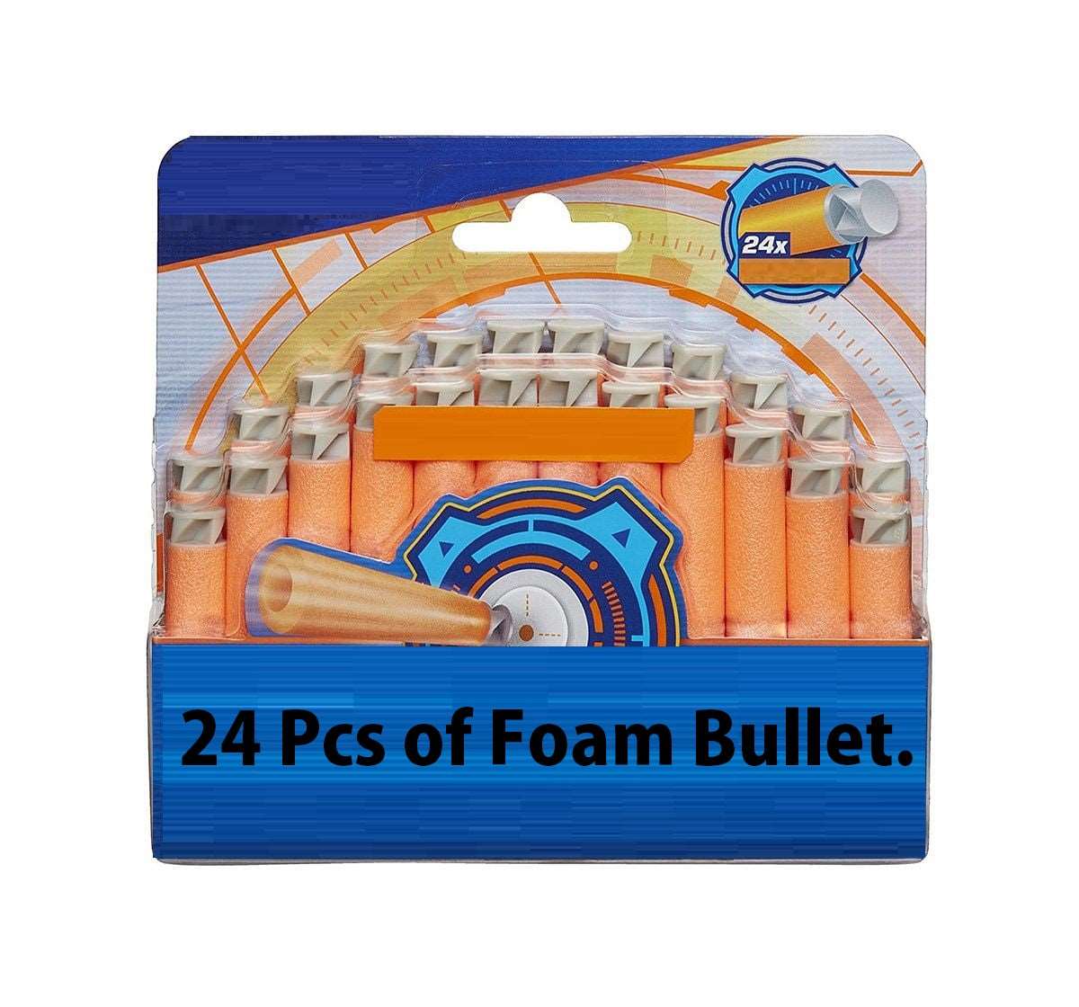 AZi® Hot Fire Gun Bullet Soft Foam Dart for Nerk Gun | Refill Pack 24 Pcs Sticky Head Darts for Nerk N-Stike Elite Guns