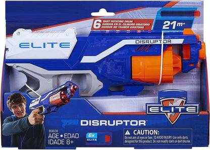 AZi® Elite Disruptor Blaster Reflex | 6 Dart Rotating Drum | 6 Official Elite Darts | Slam Fire | Multicolor (Amazon Exclusive)