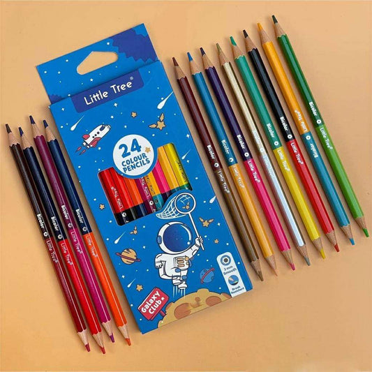 AZi® Color Pencils Set for Kids - Pack of 12 Double Sided 24 Shades Coloring Pencils / Art and Drawing Color Pencils for Children, Birthday Return Gift for Kids (Multicolor)