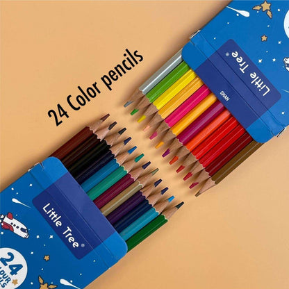 AZi® Color Pencils Set for Kids - Pack of 12 Double Sided 24 Shades Coloring Pencils / Art and Drawing Color Pencils for Children, Birthday Return Gift for Kids (Multicolor)
